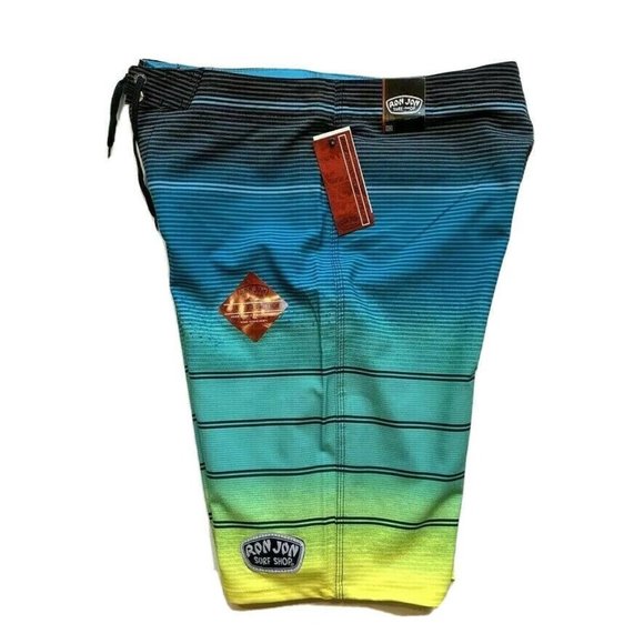 Ron Jon Surf Shop Hybrid Board Shorts Mens 28 Swim Trunks UV Land Water NWT - Picture 3 of 11